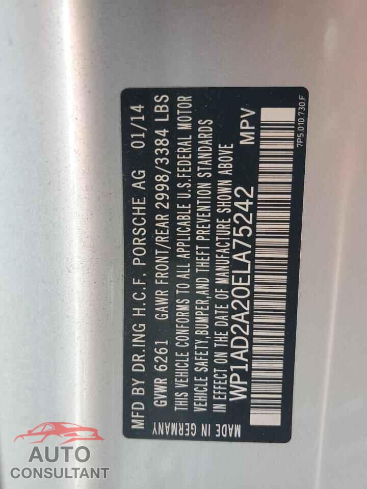 PORSCHE CAYENNE 2014 - WP1AD2A20ELA75242