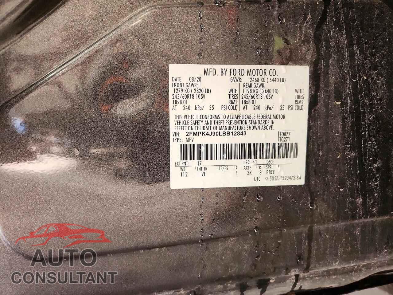 FORD EDGE 2020 - 2FMPK4J90LBB12843