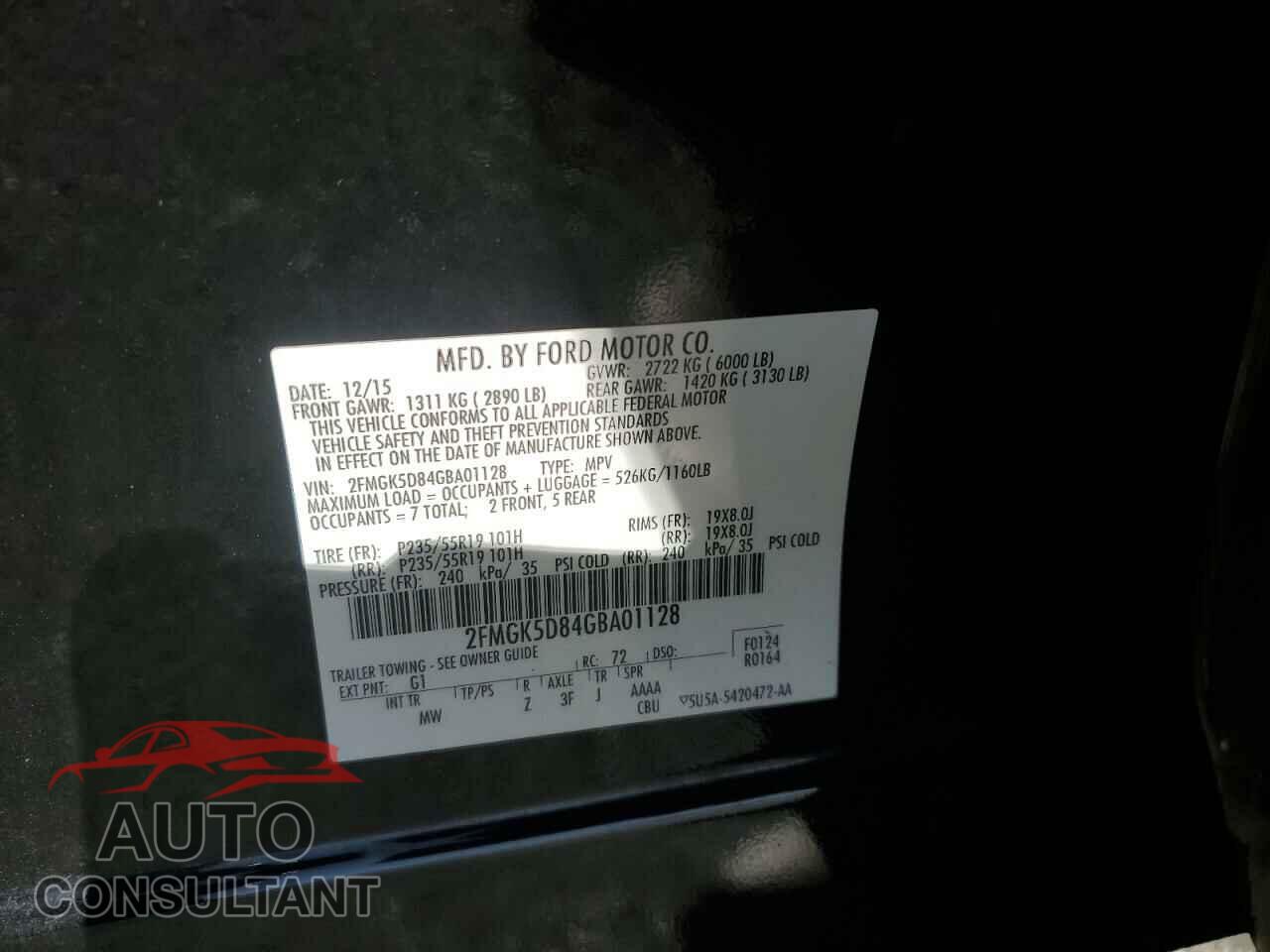 FORD FLEX 2016 - 2FMGK5D84GBA01128