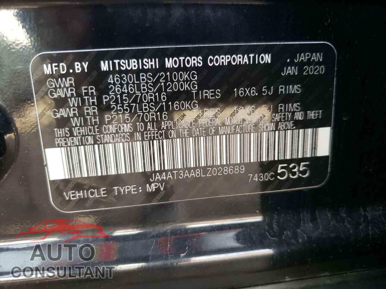 MITSUBISHI ECLIPSE 2020 - JA4AT3AA8LZ028689