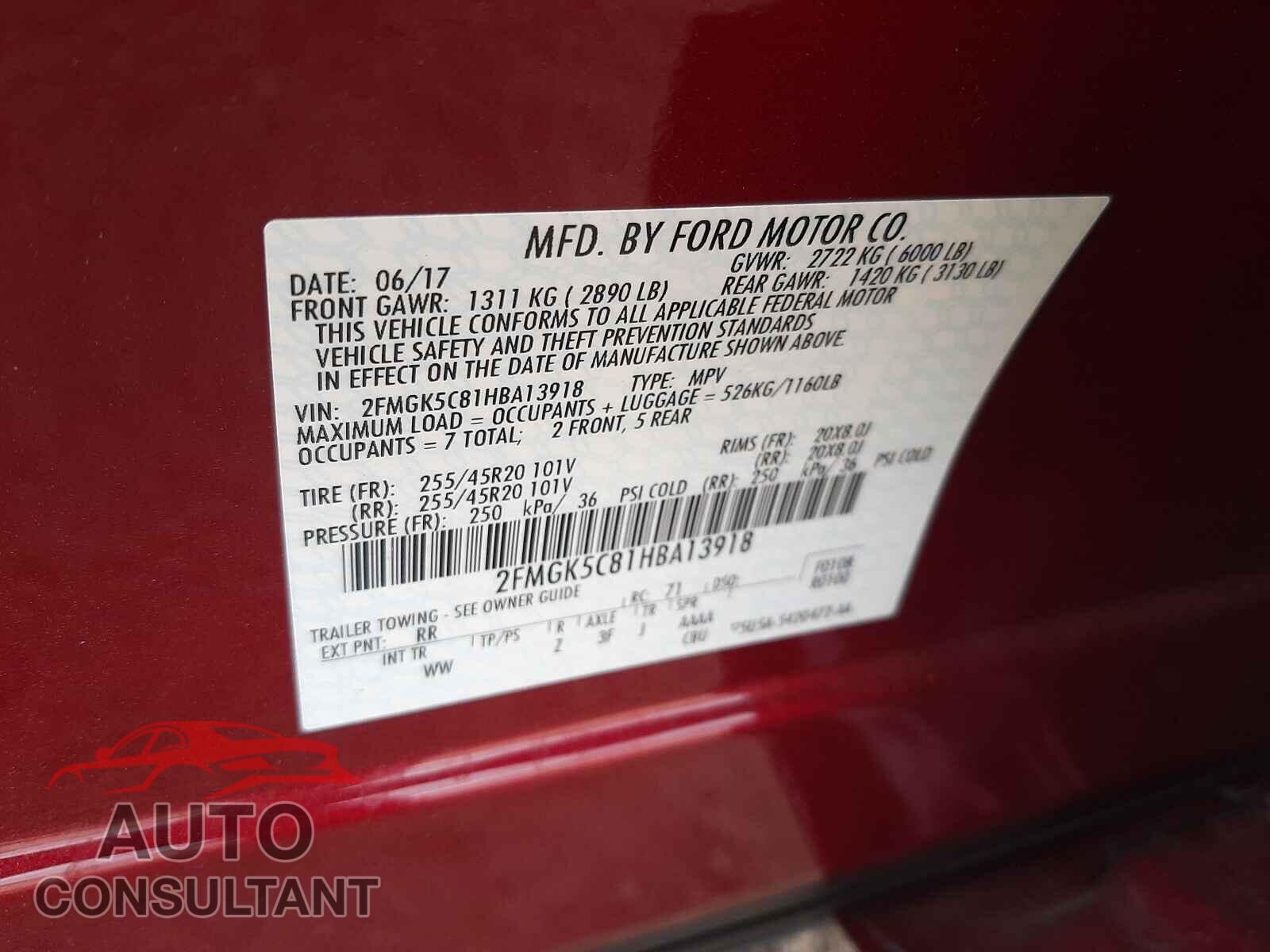 FORD FLEX 2017 - 2FMGK5C81HBA13918