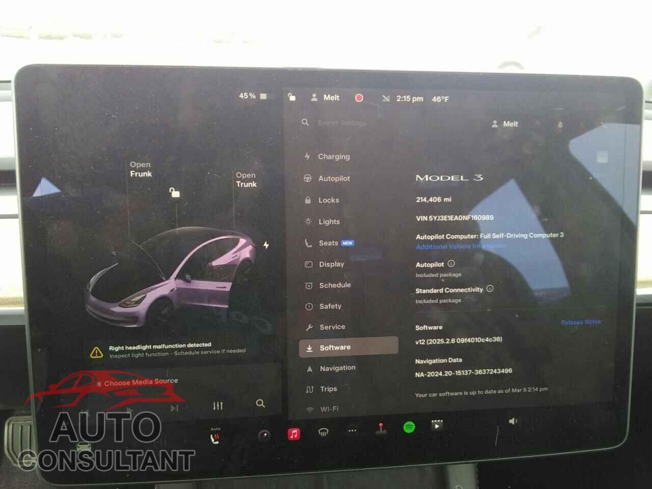 TESLA MODEL 3 2022 - 5YJ3E1EA0NF160989
