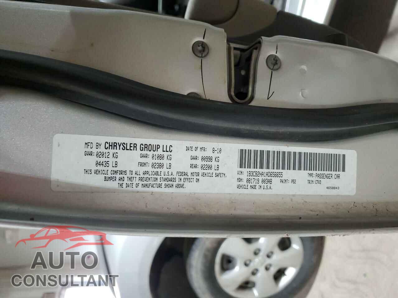DODGE CALIBER 2010 - 1B3CB2HA1AD656655