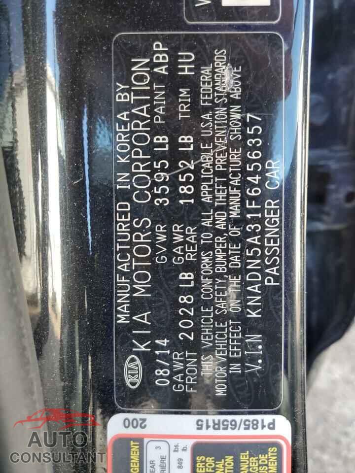 KIA RIO 2015 - KNADN5A31F6456357