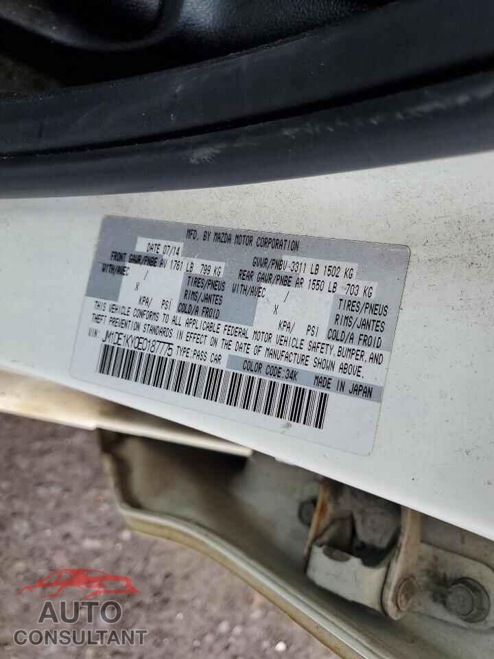 MAZDA 2 2014 - JM1DE1KY0E0187775