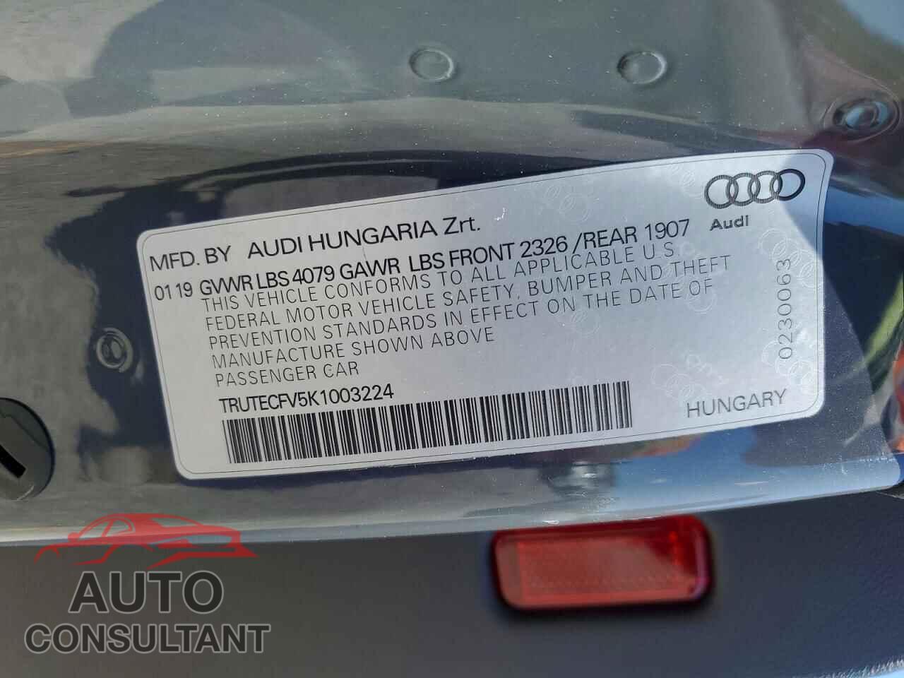AUDI TT 2019 - TRUTECFV5K1003224