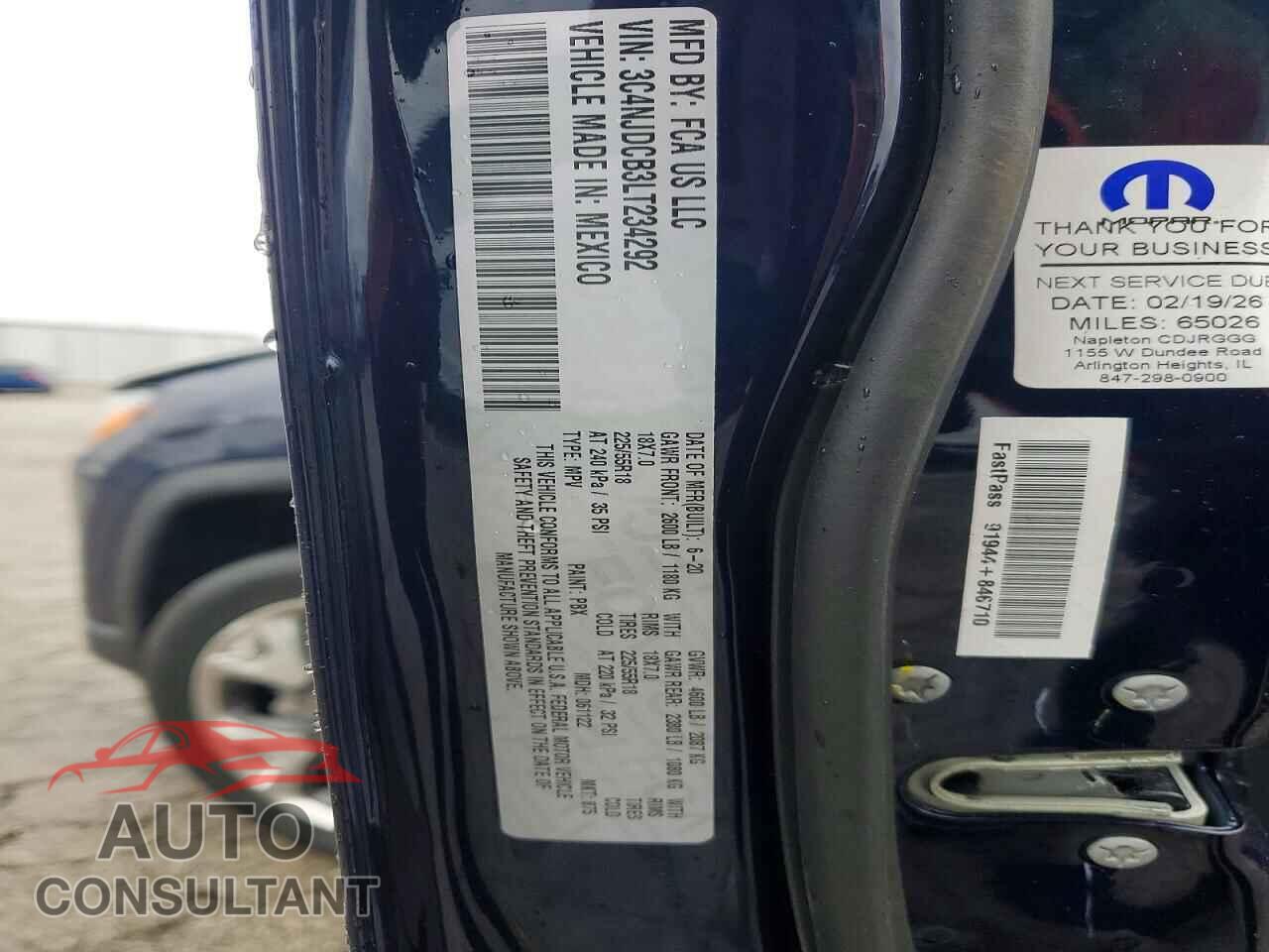 JEEP COMPASS 2020 - 3C4NJDCB3LT234292