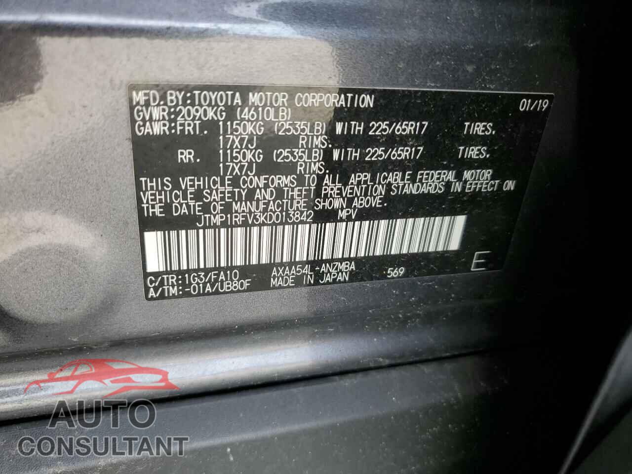 TOYOTA RAV4 2019 - JTMP1RFV3KD013842