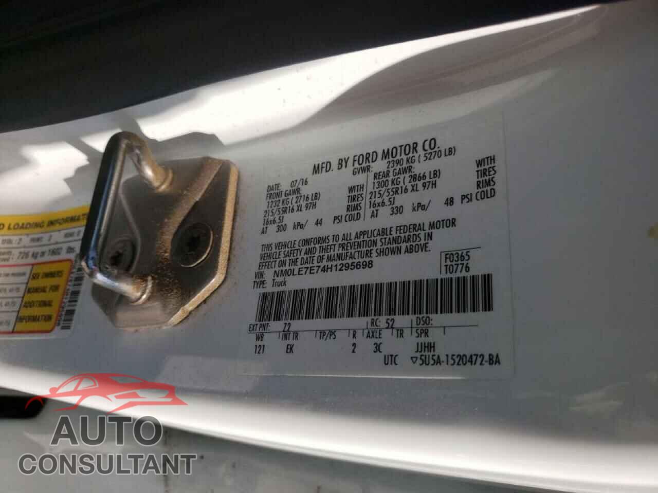 FORD TRANSIT CO 2017 - NM0LE7E74H1295698