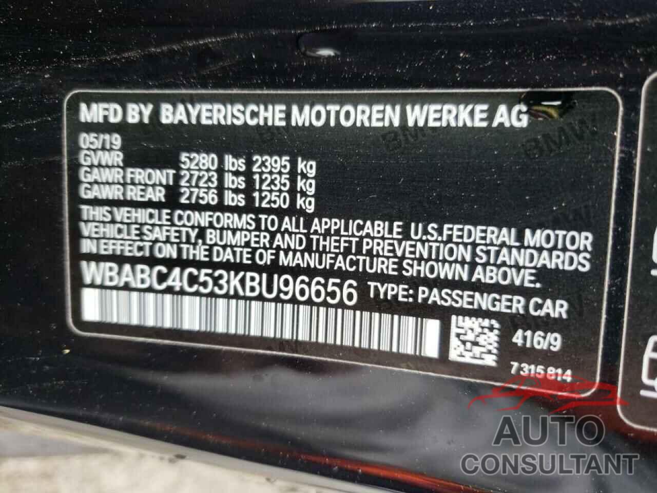 BMW M8 2019 - WBABC4C53KBU96656