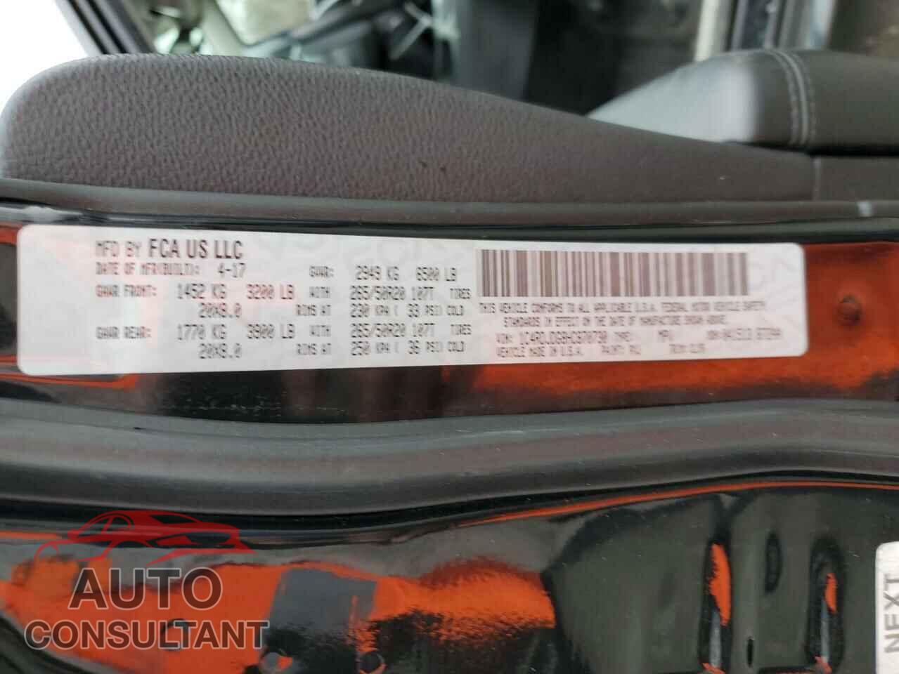 DODGE DURANGO 2017 - 1C4RDJDG8HC870730