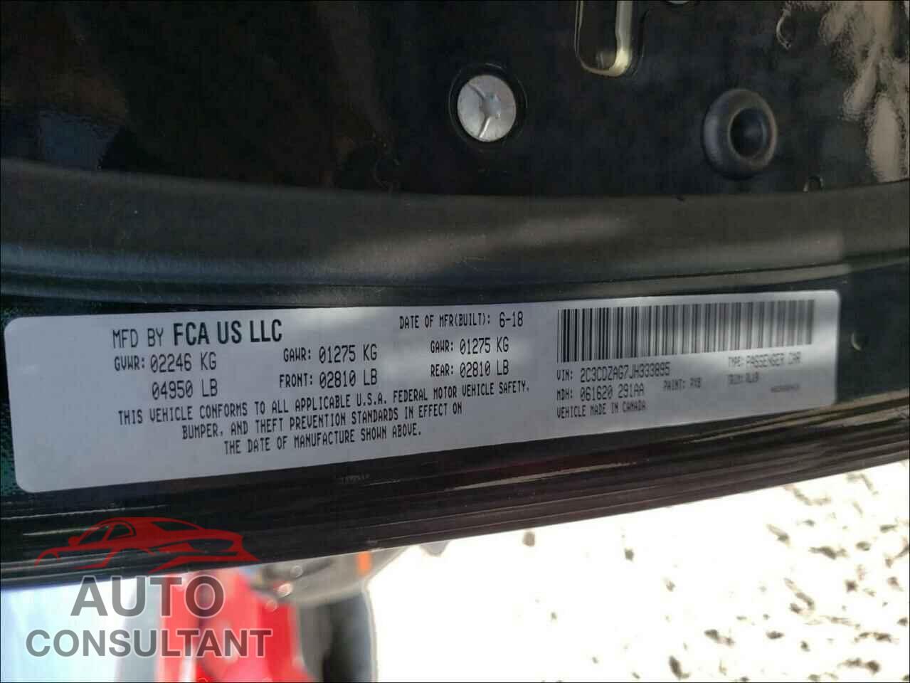 DODGE CHALLENGER 2018 - 2C3CDZAG7JH333895