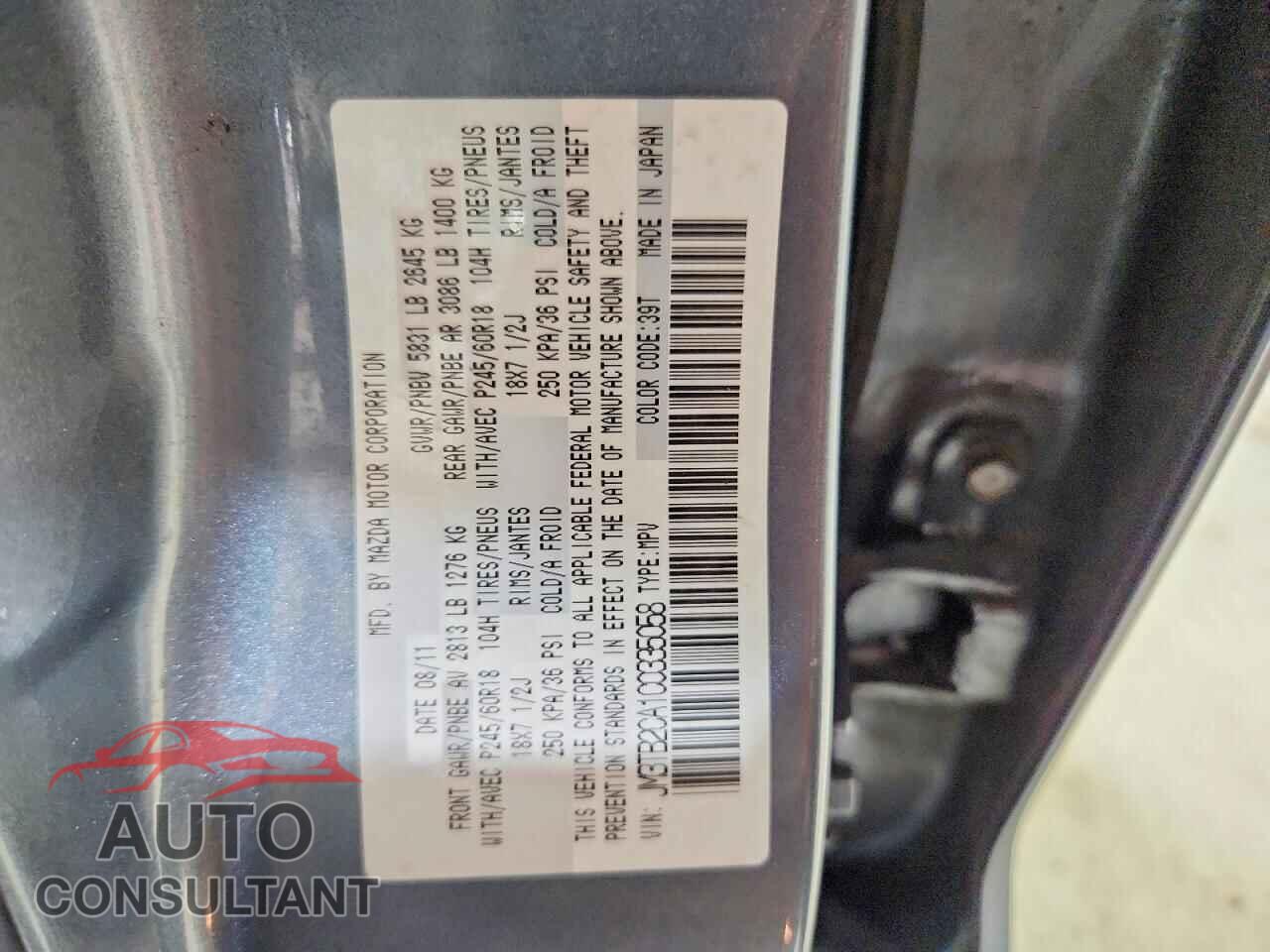 MAZDA CX-9 2012 - JM3TB2CA1C0335058