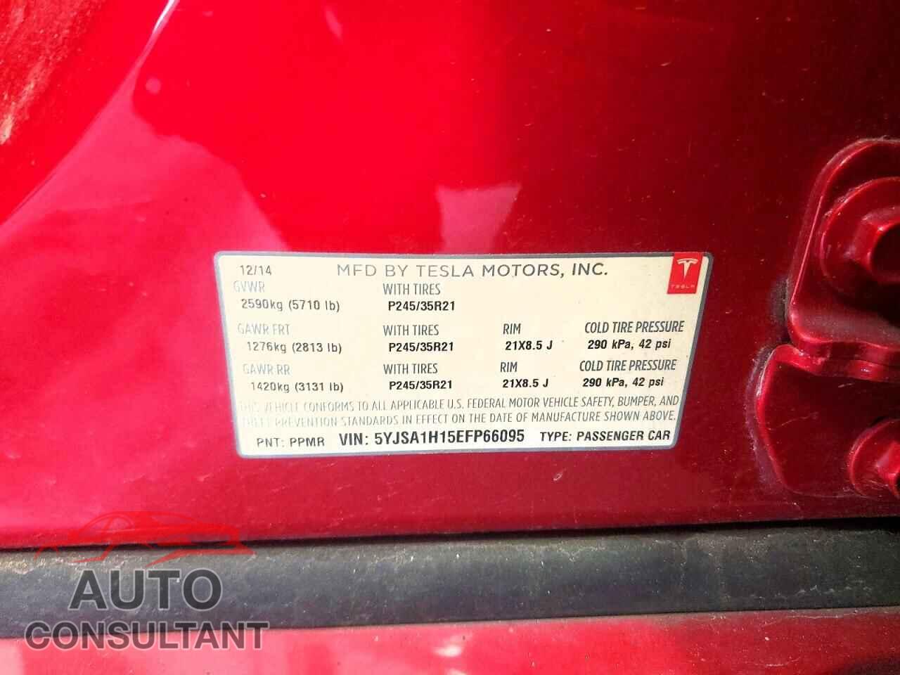 TESLA MODEL S 2014 - 5YJSA1H15EFP66095