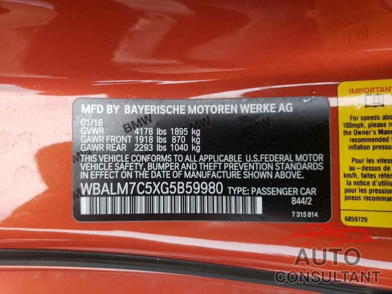 BMW Z4 2016 - WBALM7C5XG5B59980
