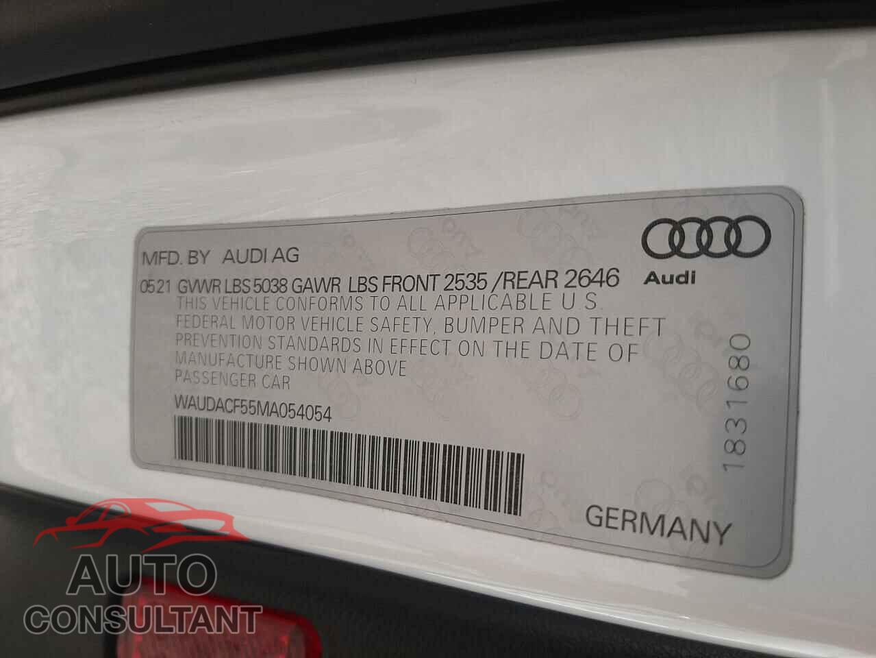 AUDI A5 2021 - WAUDACF55MA054054