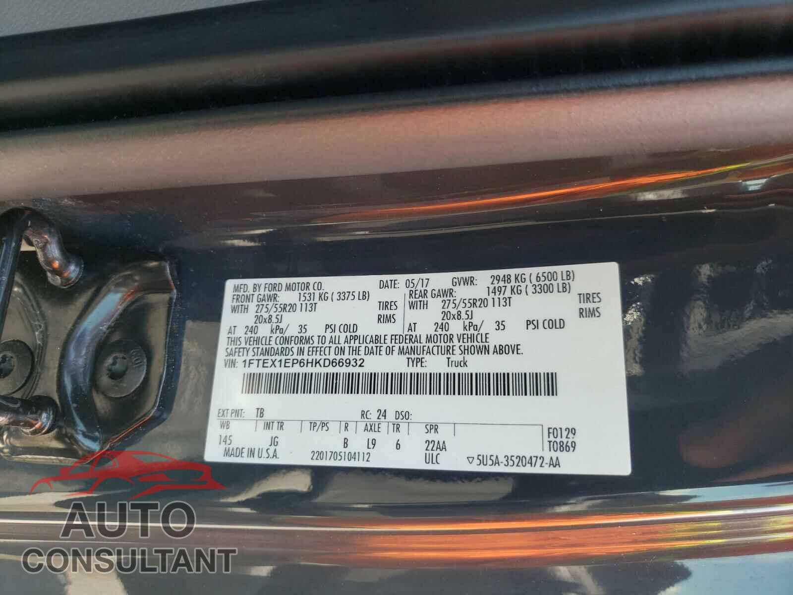 FORD F150 2017 - 1FTEX1EP6HKD66932