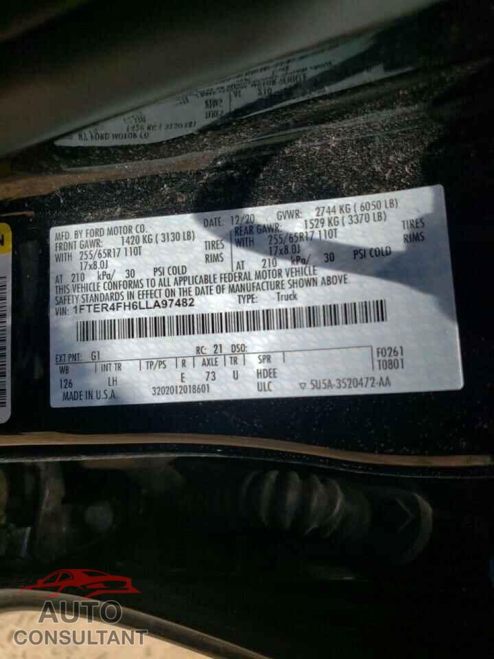 FORD RANGER 2020 - 1FTER4FH6LLA97482