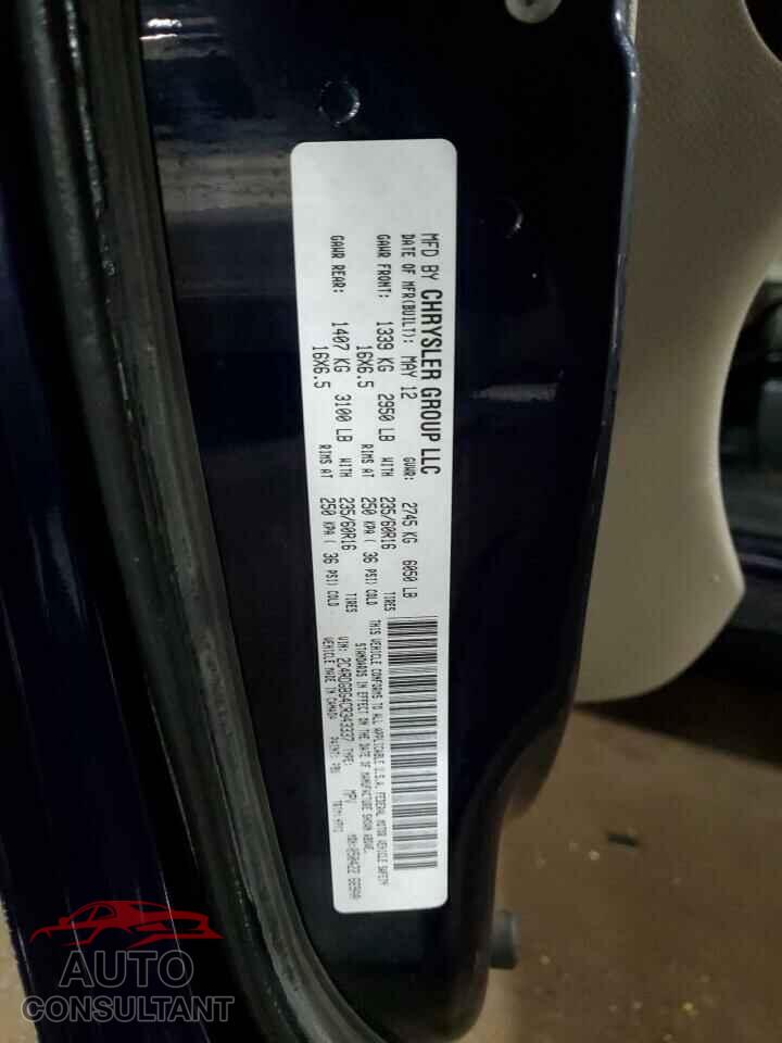 DODGE CARAVAN 2012 - 2C4RDGBG4CR343337