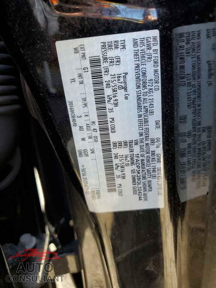 FORD FOCUS 2016 - 1FADP3K28GL324244