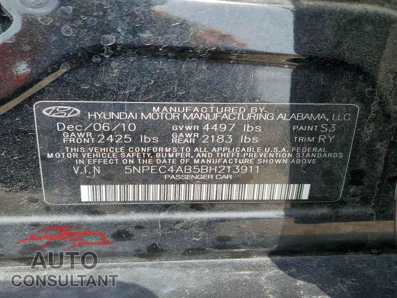 HYUNDAI SONATA 2011 - 5NPEC4AB5BH213911