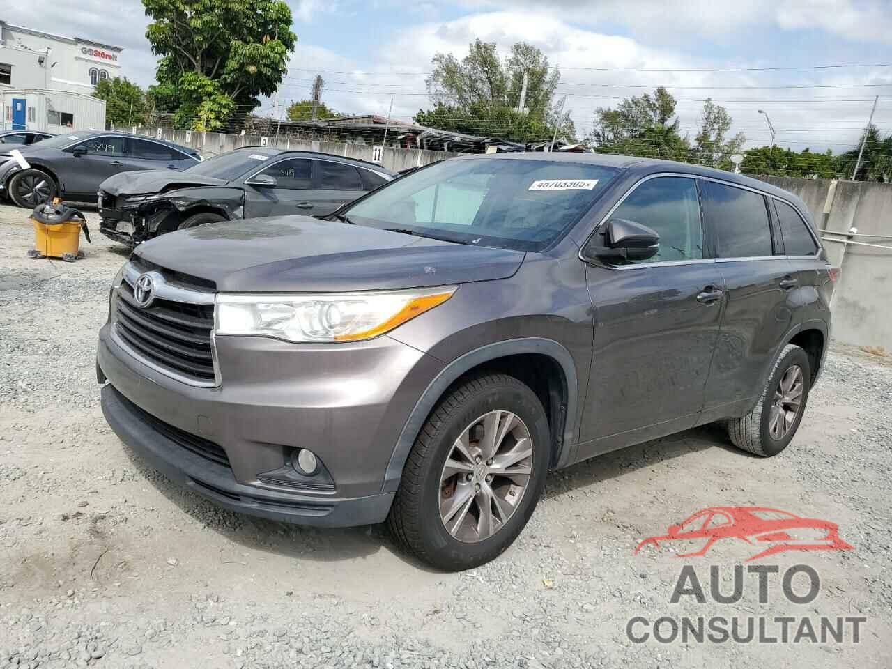 TOYOTA HIGHLANDER 2014 - 5TDZKRFH8ES010556