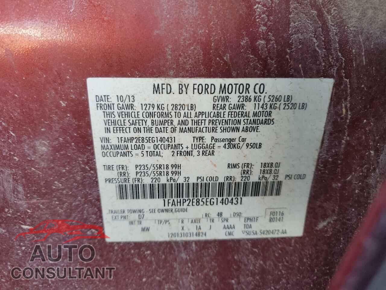 FORD TAURUS 2014 - 1FAHP2E85EG140431