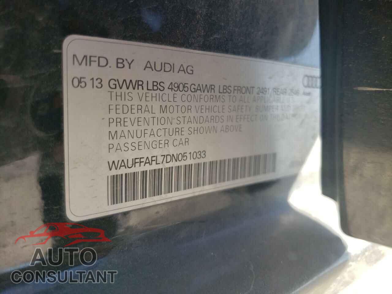 AUDI A4 2013 - WAUFFAFL7DN051033