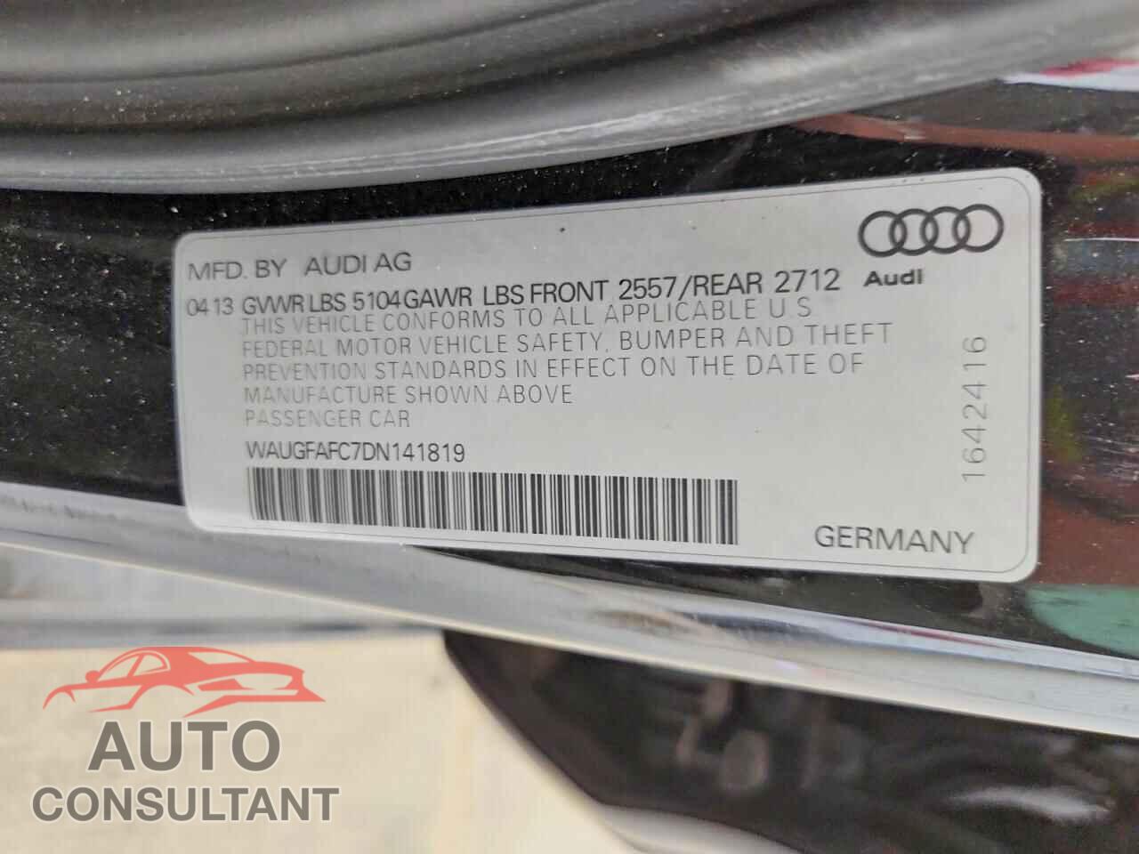 AUDI A6 2013 - WAUGFAFC7DN141819