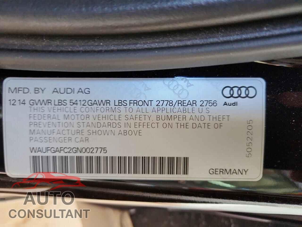 AUDI A6 2016 - WAUFGAFC2GN002775