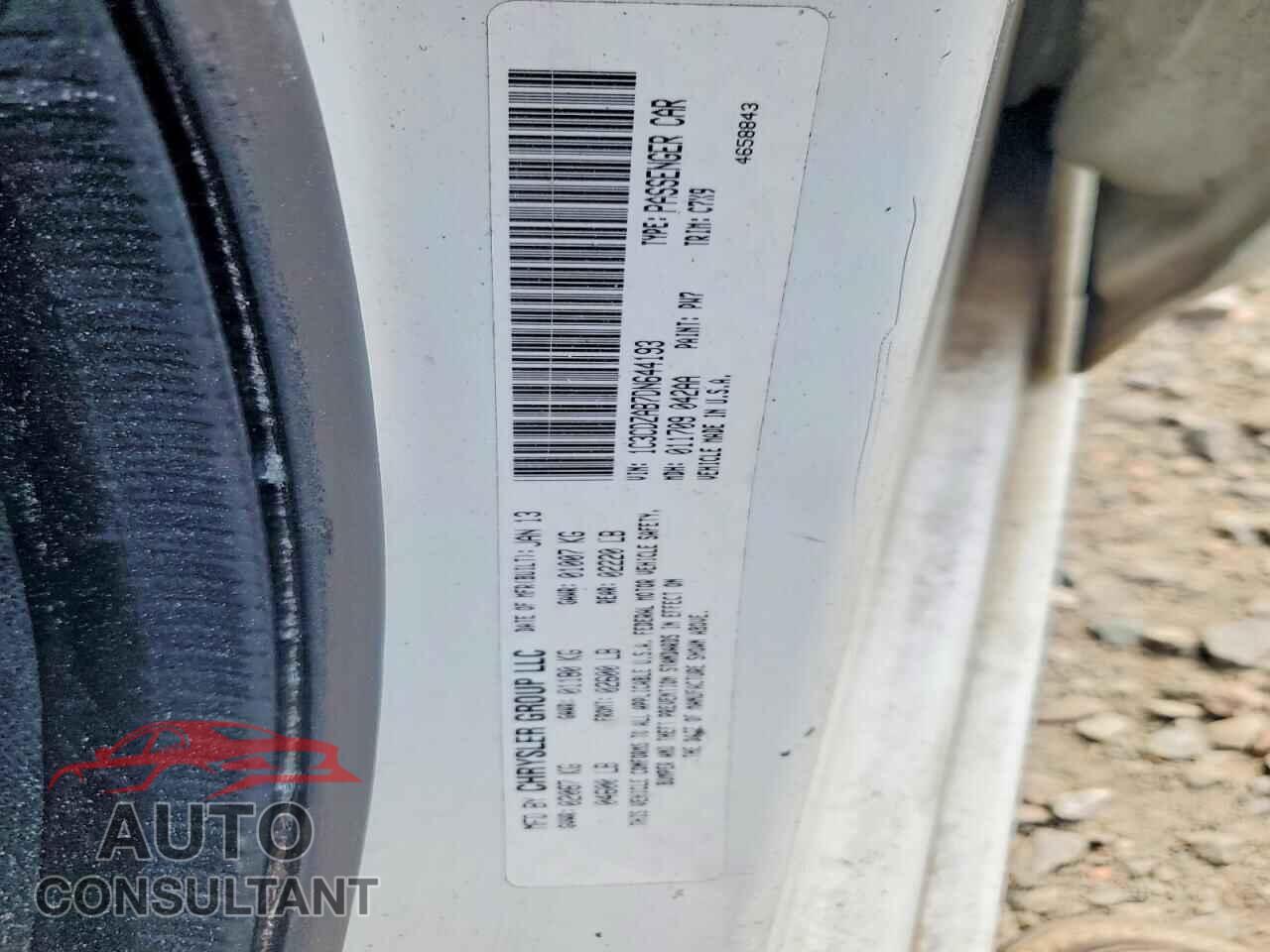 DODGE AVENGER 2013 - 1C3CDZAB7DN644193