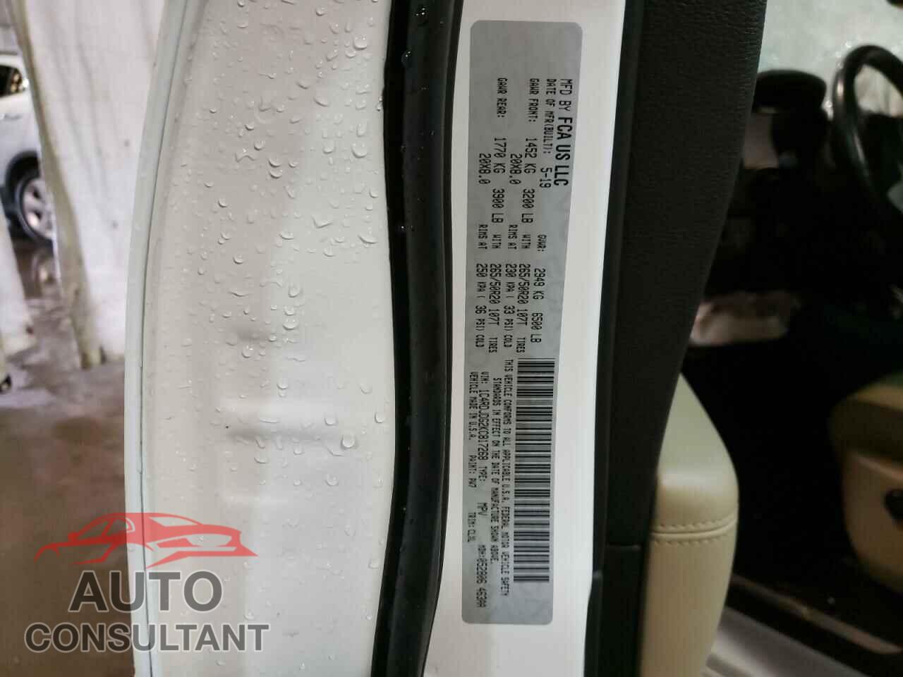 DODGE DURANGO 2019 - 1C4RDJDG2KC817268