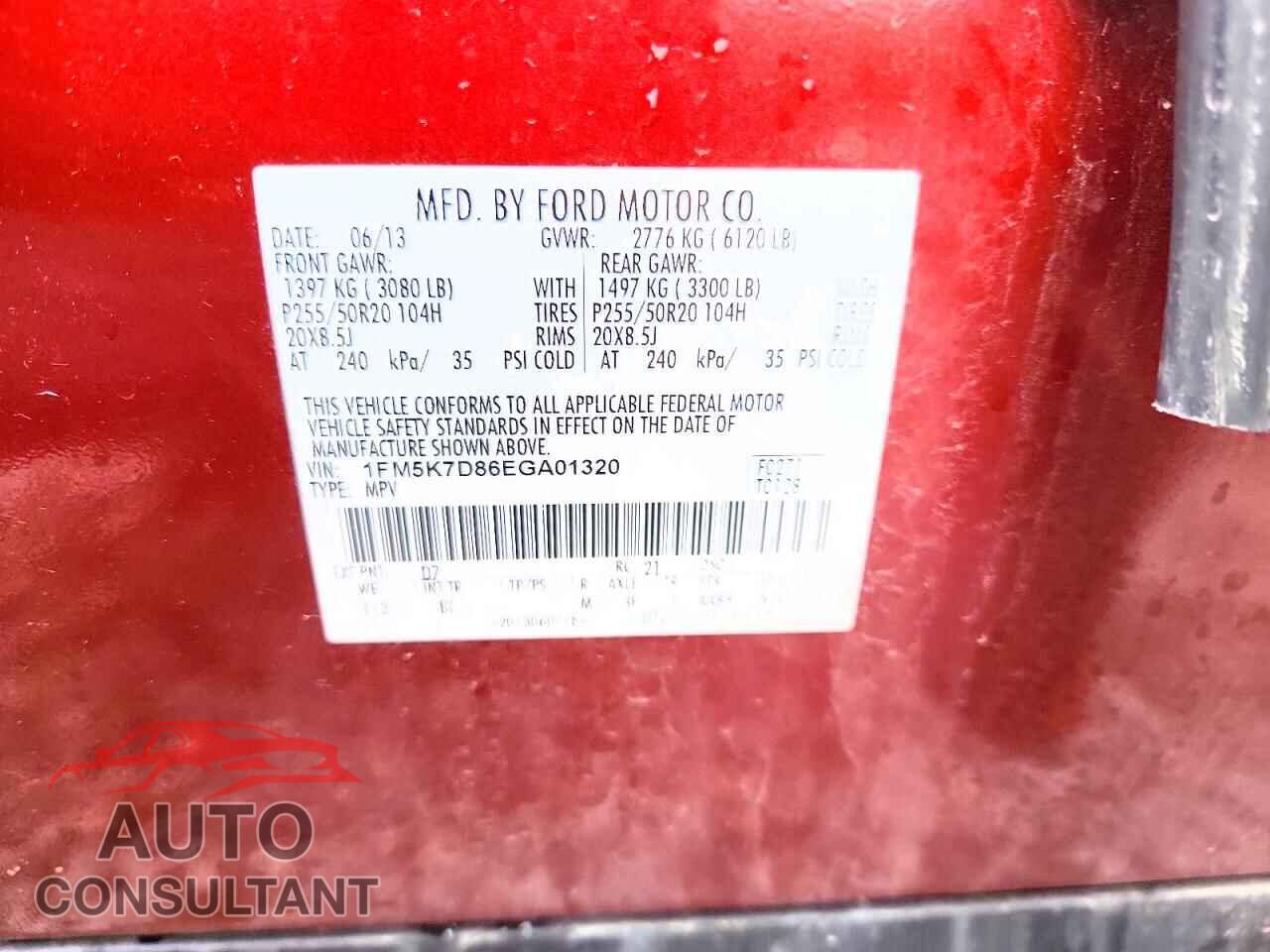 FORD EXPLORER 2014 - 1FM5K7D86EGA01320