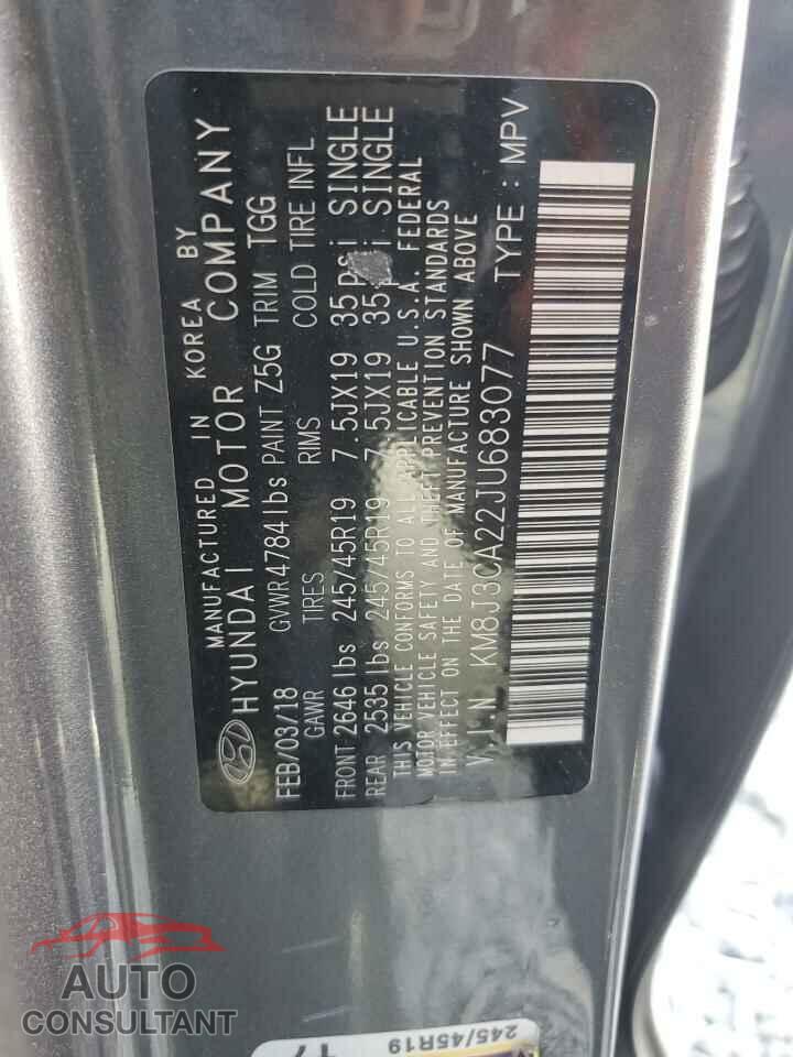 HYUNDAI TUCSON 2018 - KM8J3CA22JU683077