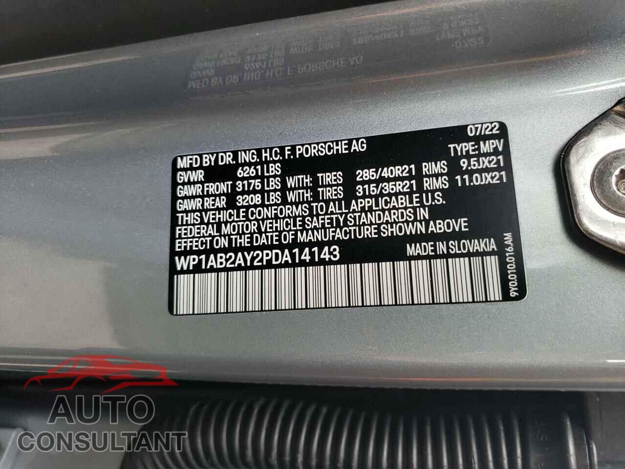 PORSCHE CAYENNE 2023 - WP1AB2AY2PDA14143