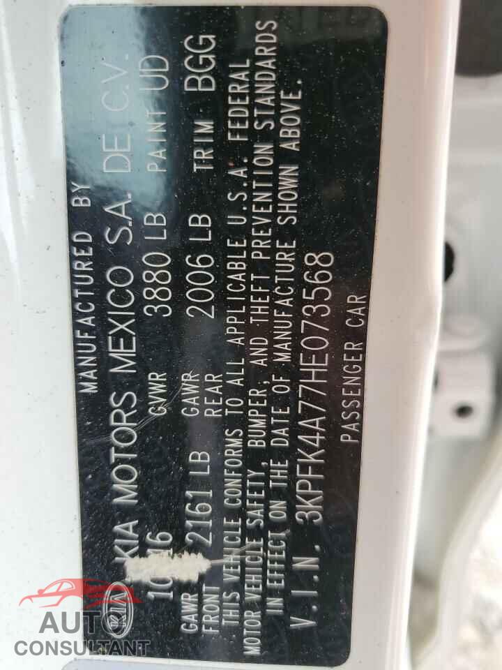 KIA FORTE 2017 - 3KPFK4A77HE073568