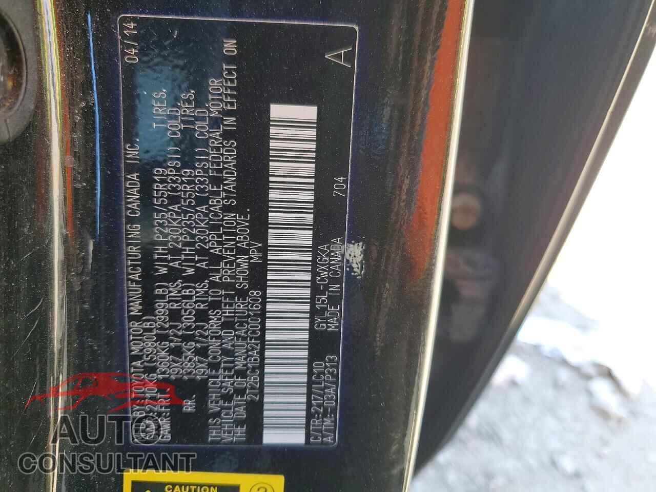 LEXUS RX450 2015 - 2T2BC1BA2FC001608