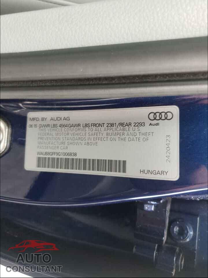 AUDI A3 2016 - WAUB8GFF9G1006838
