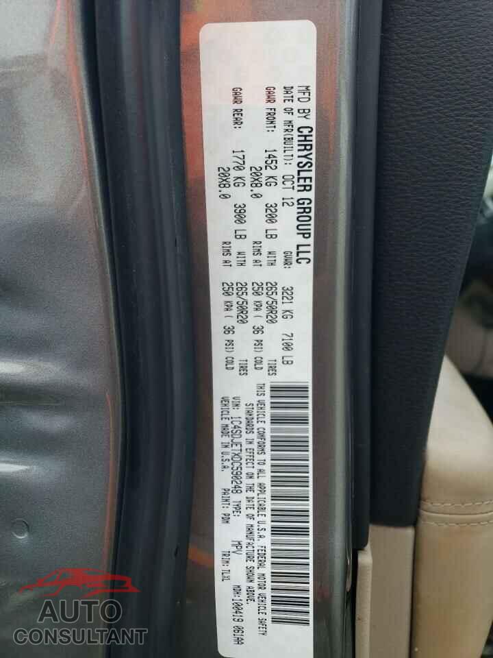 DODGE DURANGO 2013 - 1C4SDJETXDC590248
