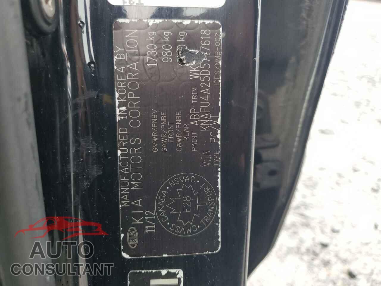 KIA FORTE 2013 - KNAFU4A25D5717618
