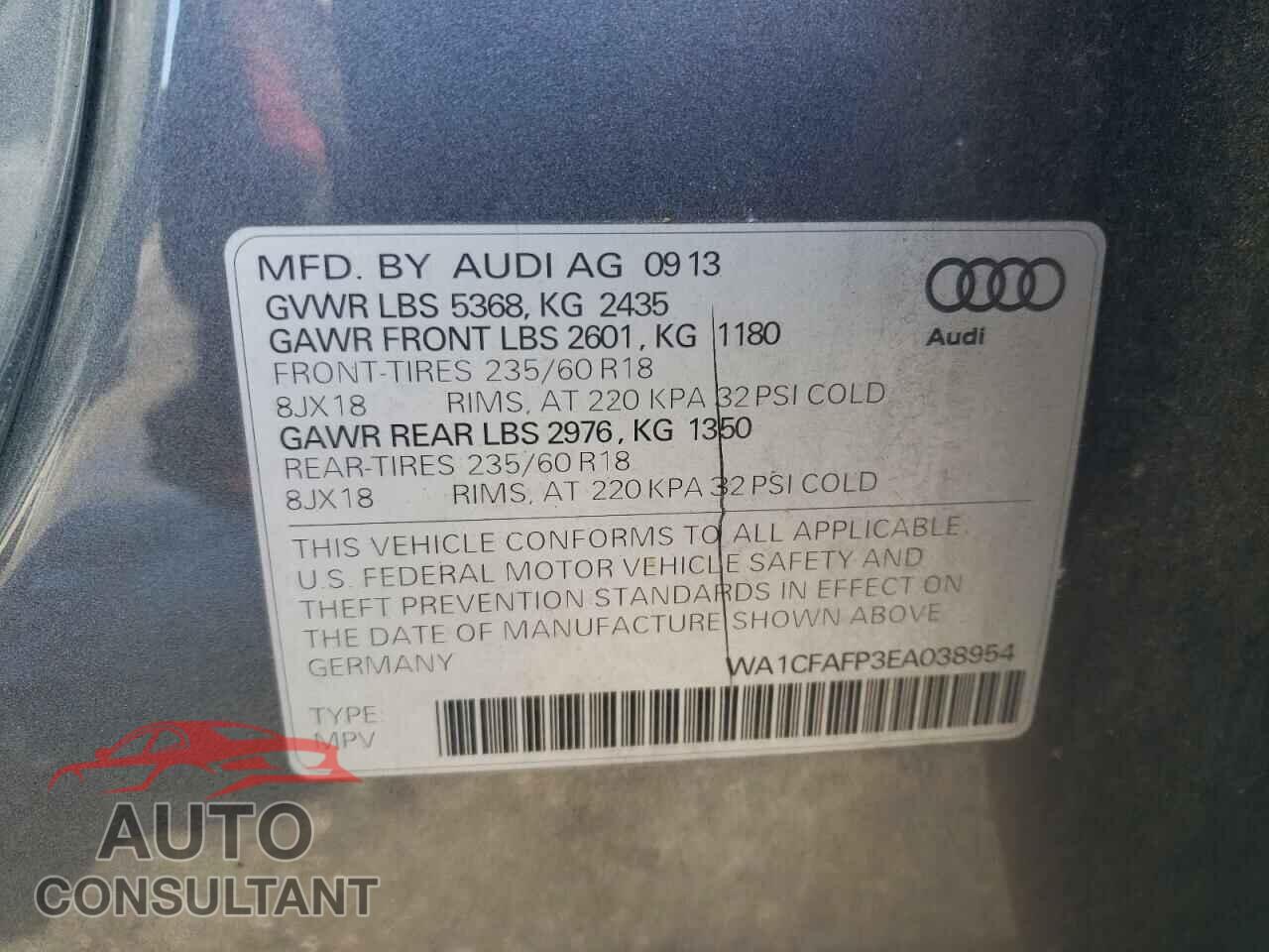 AUDI Q5 2014 - WA1CFAFP3EA038954