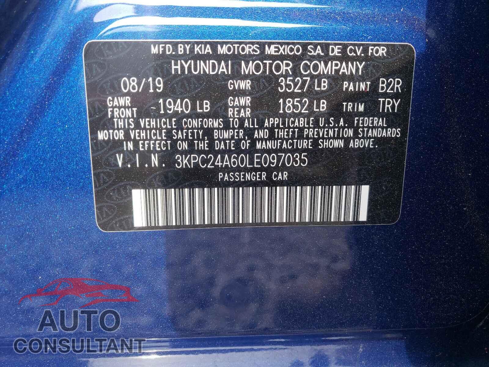 HYUNDAI ACCENT 2020 - 3KPC24A60LE097035