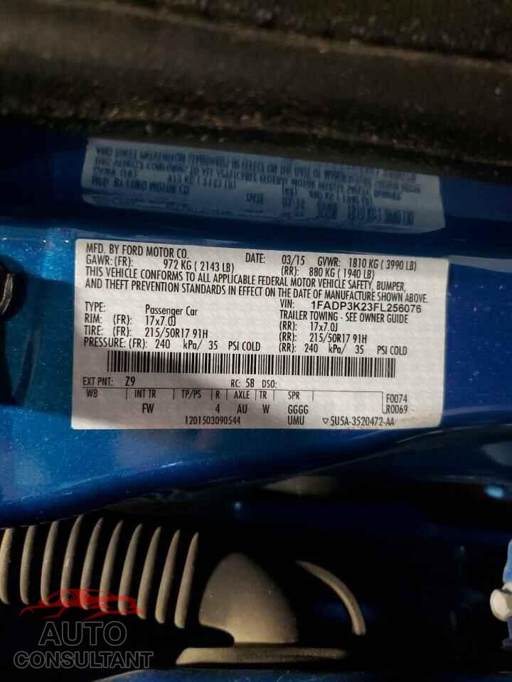 FORD FOCUS 2015 - 1FADP3K23FL256076
