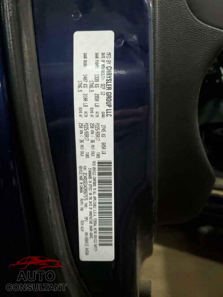 DODGE CARAVAN 2013 - 2C4RDGEG4DR567575