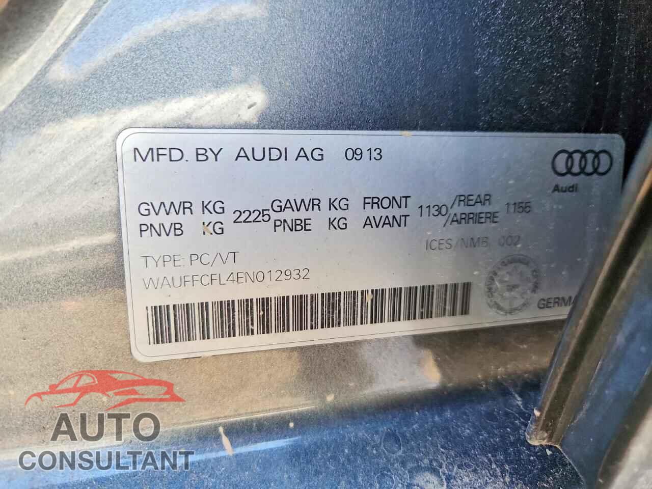 AUDI A4 2014 - WAUFFCFL4EN012932