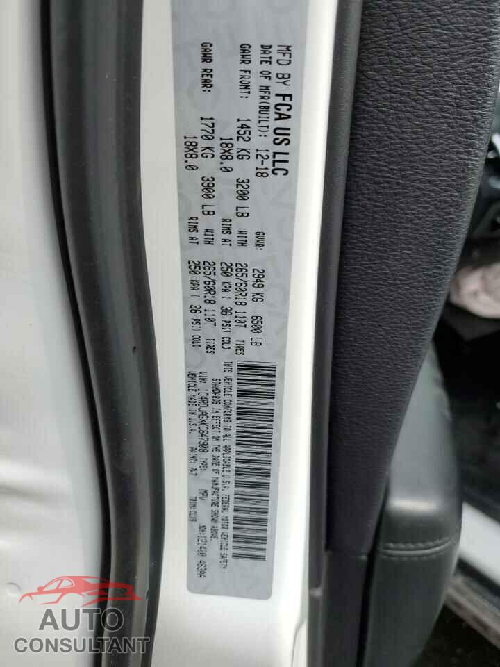 DODGE DURANGO 2019 - 1C4RDJAGXKC647908