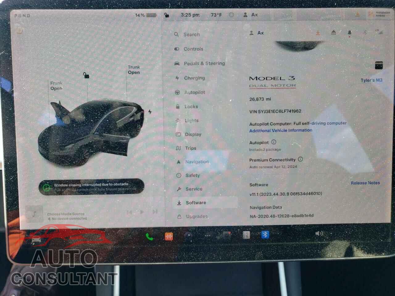 TESLA MODEL 3 2020 - 5YJ3E1EC6LF741962