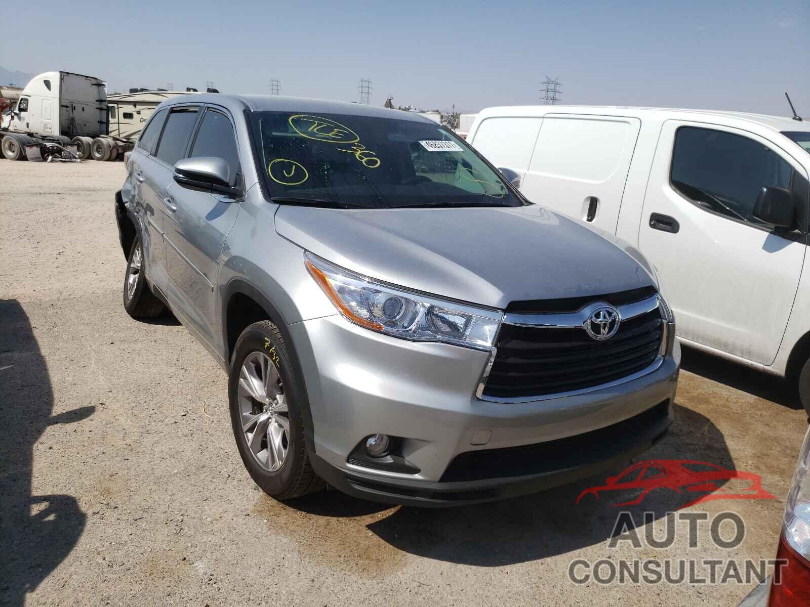 TOYOTA HIGHLANDER 2016 - 5TDZKRFH8GS153171