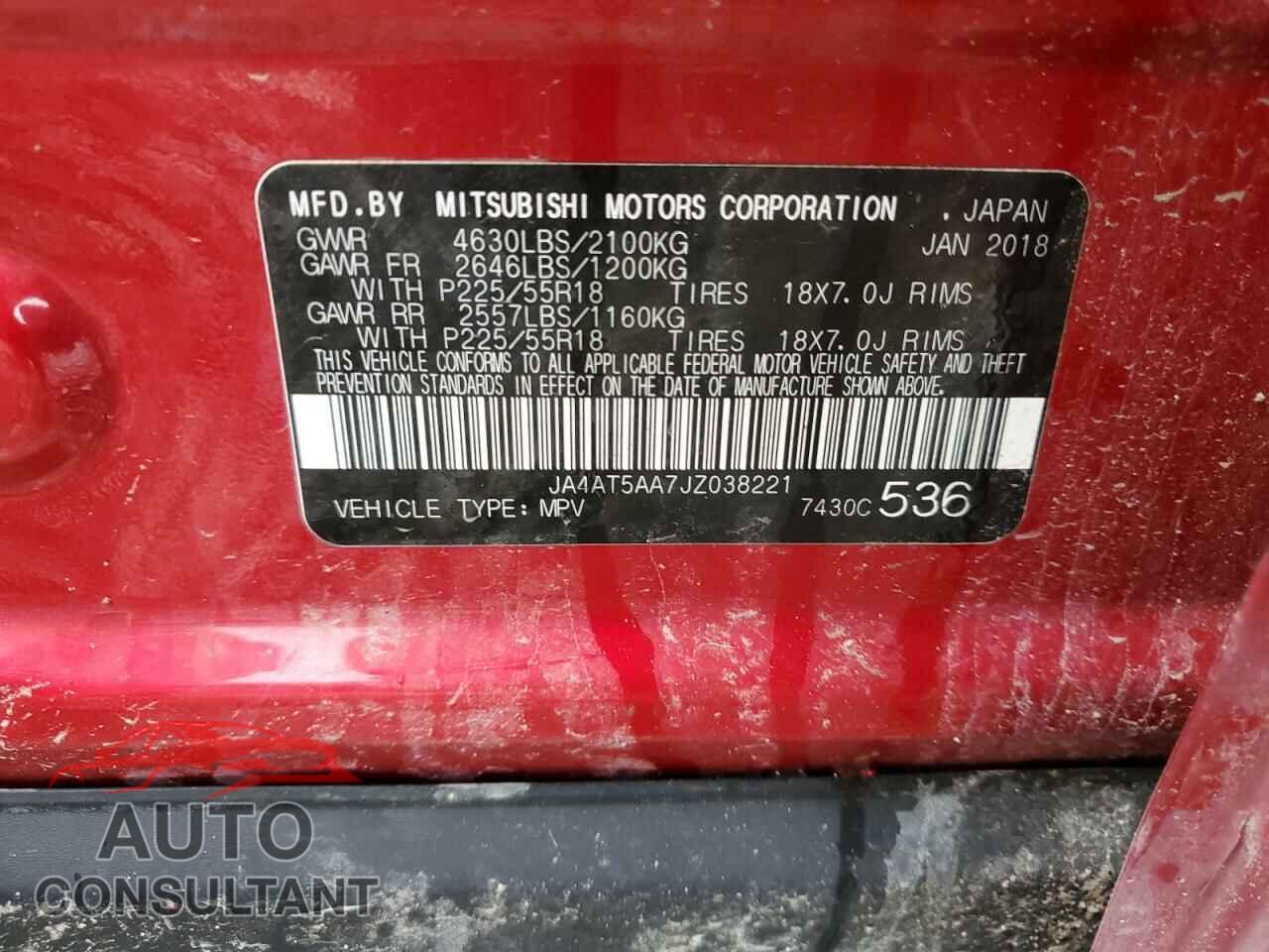 MITSUBISHI ECLIPSE 2018 - JA4AT5AA7JZ038221