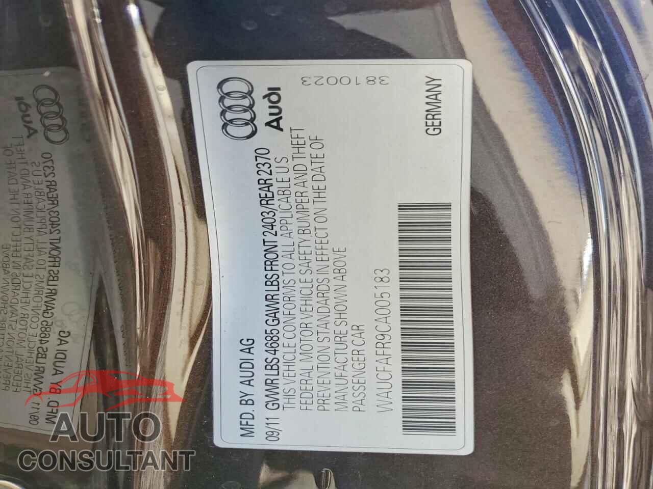 AUDI A5 2012 - WAUCFAFR9CA005183